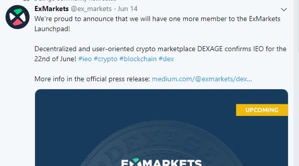 The Revolutionary Exchange -DEXAGE- IEO su BitForex ed Exmarket. - exmarket