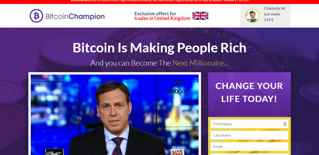 Bitcoin Champion è una TRUFFA?🥇| Leggere Prima di Iniziare - Bitcoin Champion Leading Bitcoin Software 2019 1 1024x499