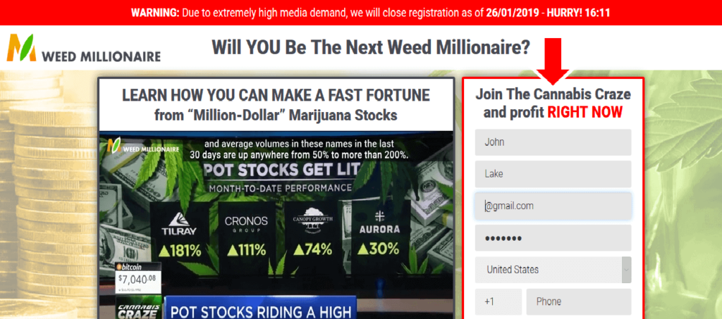 Weed Millionaire è una TRUFFA?🥇| Leggere Prima di Iniziare - Weed Millionaire 2 1024x453