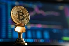 Il Bitcoin sale dell'8,6% in 24 ore, oltre il 12% nella settimana, superando i 22.000 dollari - Bitcoin statue in front of chart Andre Francois McKenzie Unsplash 236x157